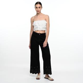 WAIMARI X FALABELLA - Jean Cropped Mujer Tiro medio con Bordado