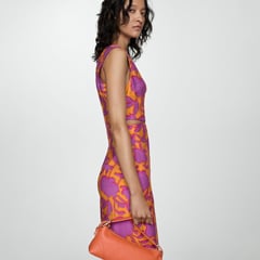 MANGO - Vestido Mujer Medio con Estampado