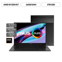 ASUS - Portátil Zenbook 14 OLED | AMD Ryzen 7 | 16GB de RAM | 1TB SSD de almacenamiento | Windows 11 |14 Pulgadas | UM3406HA-QD107W | Computador portátil