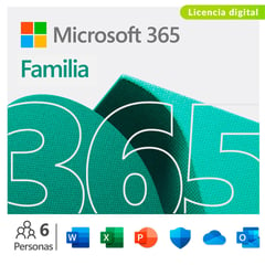 MICROSOFT - 365 Familia | Suscripción de 12 meses, hasta 6 personas | Aplicaciones de Office Prémium | 1 TB de Almacenamiento en la Nube por Persona | Licencia Digital