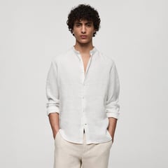 MANGO - Camisa Hombre Manga larga de Lino