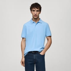 MANGO - Camiseta polo Hombre Manga corta de Algodón