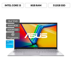 ASUS - Portátil Vivobook 15 | Intel Core i3 | 8GB de RAM | 512GB SSD de almacenamiento | Windows 11 |15.6 Pulgadas | X1504ZA-NJ1198W | Computador portátil