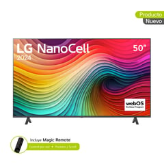 Televisor LG NANO CELL 50 pulgadas 4K UHD Smart TV AI webOS24, 50NANO80TSA