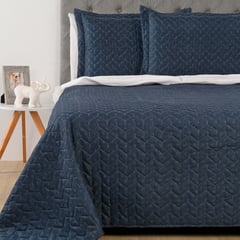 MICA - Cubrelecho Con Exterior Y Relleno De 80 Gsm Poliéster. Cubrelecho Estampado Beltran Para Cama Sencillo, Doble, Queen Y King.