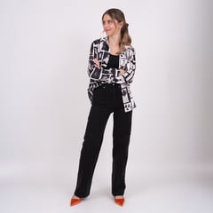 JULIANA SANCHEZ - Camisa Mujer con Estampado Manga larga