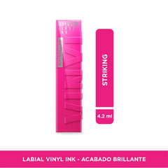 MAYBELLINE - Labiales larga duración LABIAL VINYL INK PINK STRIKING 4.2 ML