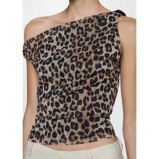 MANGO - Top esqueleto Mujer Animal print Una manga