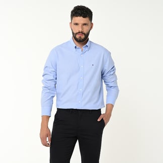 TOMMY HILFIGER - Camisa Hombre Manga larga Slim de Algodón Tommy Hilf