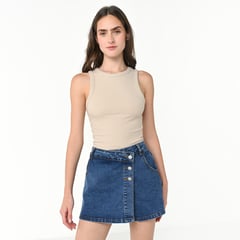 SYBILLA - Falda short Mini Mujer de Algodón