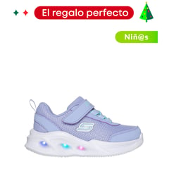 SKECHERS - Tenis con luces Sola Glow para Niña con Velcro