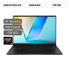 ASUS - Portátil Vivobook S 14 OLED | AMD Ryzen AI 9 | 32GB de RAM | 1TB SSD de almacenamiento | Windows 11 |14 Pulgadas | M5406WA-QD075W | Computador portátil