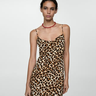 MANGO - Vestido Mujer Largo Animal print