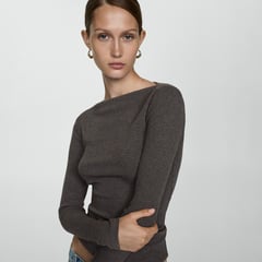 MANGO - Blusa Mujer Tejido Manga larga