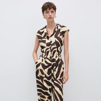 MANGO - Enterizo Mujer Largo Animal print