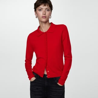 MANGO - Cardigan Mujer Tejido Ajustado