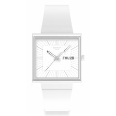 SWATCH - Relojes Unisex WHAT IF ALLWHITE?. Relojes Plástico Blanco SO34W700