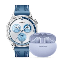 HUAWEI - Smartwatch GT5 46MM | 5 ATM resistencia al agua | pantalla AMOLED táctil a color + Freebuds 5i