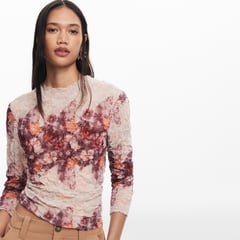 DESIGUAL - Blusa Mujer con Estampado Manga larga