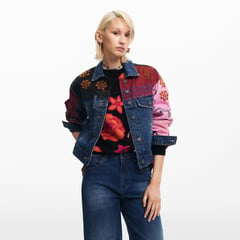 DESIGUAL - Chaqueta de jean Mujer Bordado de Algodón