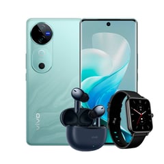 VIVO - Celular V40 5G 512GB | Incluye Reloj Inteligente y Audífonos TWS | 12GB RAM | Cámara Frontal 50 MP AF | Cámara Trasera 50 MP ZEISS ois + 50 MP gran angular | Pantalla AMOLED 6,78 pulgadas | Procesador Snapdragon 7 Gen 3 5G