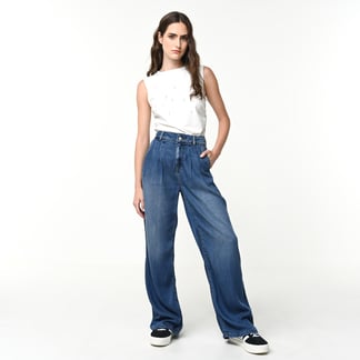 DENIMLAB - Jean Baggy Mujer Tiro medio