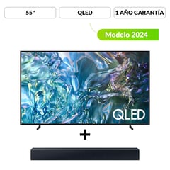 SAMSUNG - Combo Televisor + Barra | 55 pulgadas QLED 4K QN55Q60 | Barra de sonido HWC400.