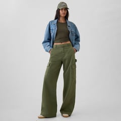 GAP - Pantalón Cargo Mujer Tiro medio de Algodón