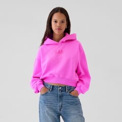 GAP - Hoodie Mujer Con Logo de Algodón Crop