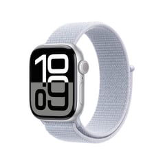 APPLE - Apple Watch Series 10 (GPS) | Caja de aluminio plata de 42 mm | Correa Loop deportiva azul nube