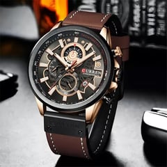 CURREN - Reloj para Hombre KREd0511 . Reloj Análogo Cuero Marrón