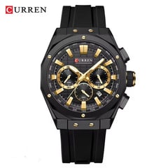 CURREN - Reloj para Hombre KREe1203 . Reloj Análogo Silicona Negro