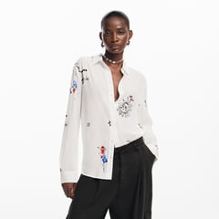 DESIGUAL - Camisa Mujer con Estampado Manga larga