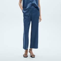 MANGO - Pantalón Recto Mujer Tiro alto