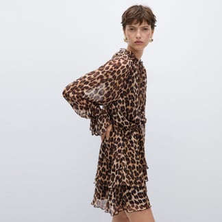 MANGO - Vestido Mujer Corto Animal print