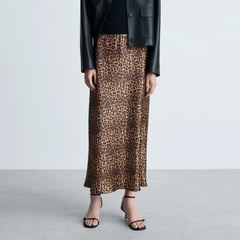 MANGO - Falda Maxi Mujer Animal print