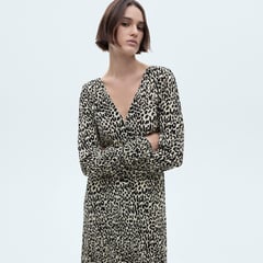 MANGO - Vestido Mujer Largo Animal print