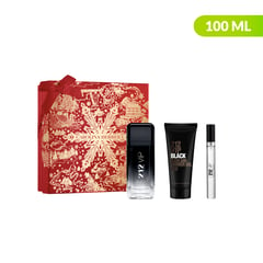 CAROLINA HERRERA - Set de Perfume Hombre 212 VIP Black Incluye: Perfume 100 ml + Gel de Baño 100 ml + Eau de Parfum 10 ml