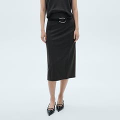 MANGO - Falda Midi Mujer Tejido