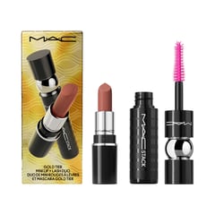 MAC COSMETICS - Sets de maquillaje labios MAC Mini duo + pestañas Gold Tier Gift of Gold Incluye: 2 Productos