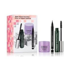 CLINIQUE - Pestañinas HIGH IMPACT MASCARA SET Incluye: High Impact Mascara 7ml + Black-High Impact Easy Liquid Liner 0.34g + Promo Shade: Black -Take The Day Off Cleansing Balm 15ml