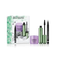 CLINIQUE - Pestañinas HIGH IMPACT HIFIMASCARA SET Incluye: High Impact High-Fi Full Volume Mascara 10ml + Intense Black -High Impact Easy Liquid Liner 0.34g + Black -Take The Day Off Cleansing Balm 15ml