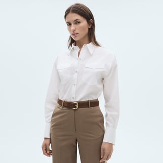 MANGO - Camisa Mujer Manga larga