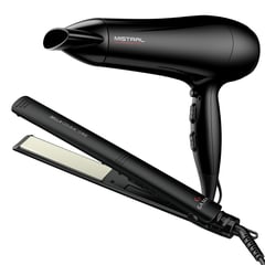 GAMA - Plancha De Pelo Combo Bella Shine + Secador Mistral Tourmaline Cerámica Con Generador De Iones