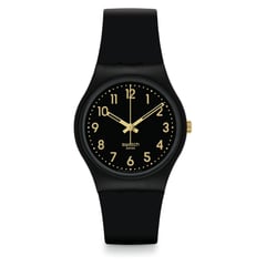 SWATCH - Relojes Unisex GOLDEN TAC. Relojes Plástico Negro SO28B113