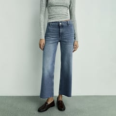 MANGO - Jean Culotte Mujer Tiro alto