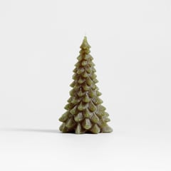 CRATE & BARREL - Vela de Árbol Navideño Verde 9 x 15 cm