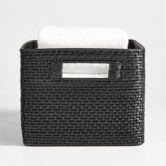 CRATE & BARREL - Canasto Tote Sedona Negro 22 cm