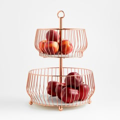 CRATE & BARREL - Frutero Cora 2 Niveles Cobre