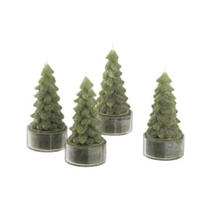 CRATE & BARREL - Setx 4 TeaLights Árbol Verde 4 x 8 cm